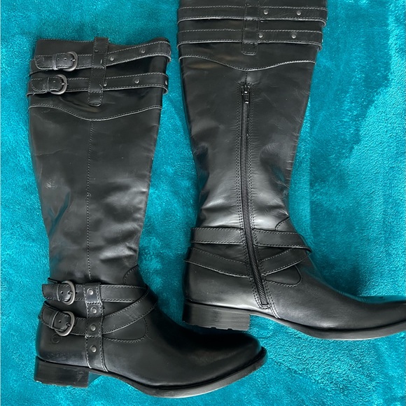 NWT Born Nalani tall black leather boots 8.5, 40 - Picture 2 of 6